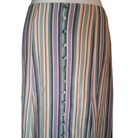 Anthropologie Maeve Freya Faux Button Front Full Hem Midi Skirt NWT Size 8 - Picture 4 of 8